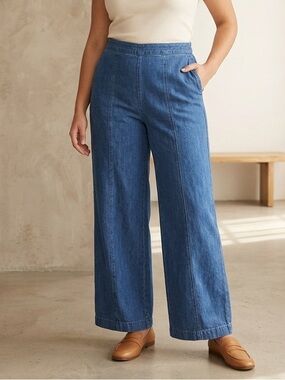 LONE STAR Wide Leg Blue Denim Jeans